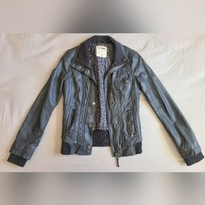 Garage Gray Leather Jacket Size XS